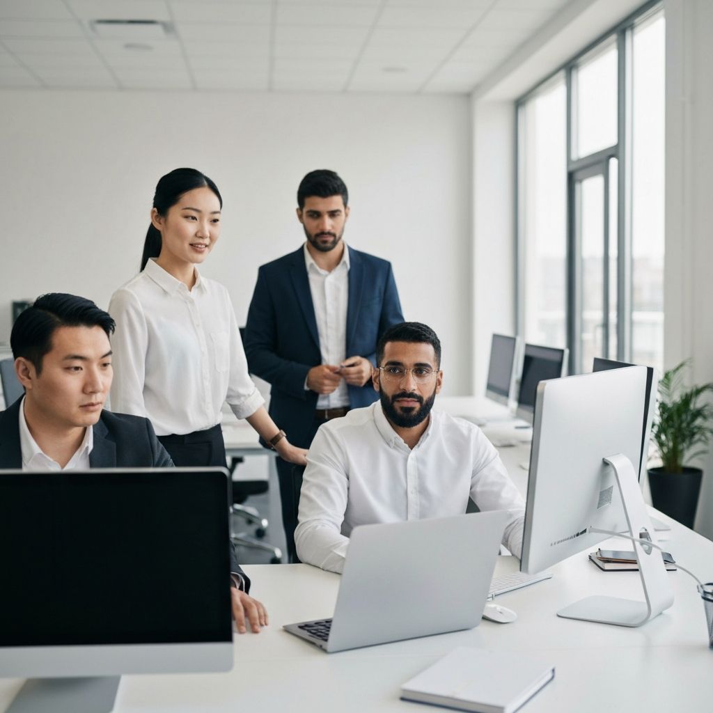 Profesjonalny zespół współpracujący w nowoczesnym biurze